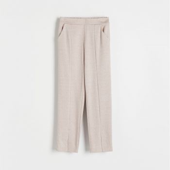 Reserved - Pantaloni cu crăpături laterale - Bej
