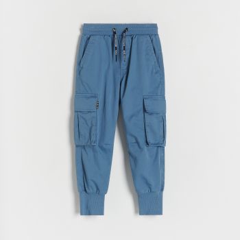Reserved - Pantaloni jogger cargo din stofă - Albastru
