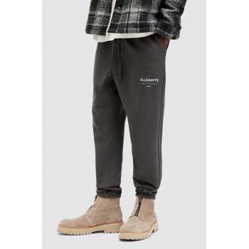 AllSaints pantaloni de trening din bumbac UNDERGROUND culoarea gri, cu imprimeu de firma originali