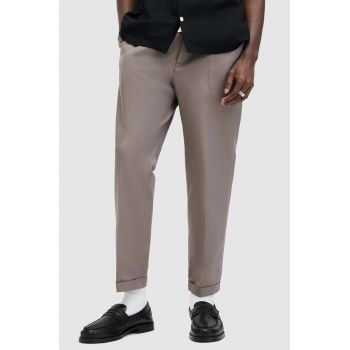 AllSaints pantaloni TALLIS barbati, culoarea bej, drept