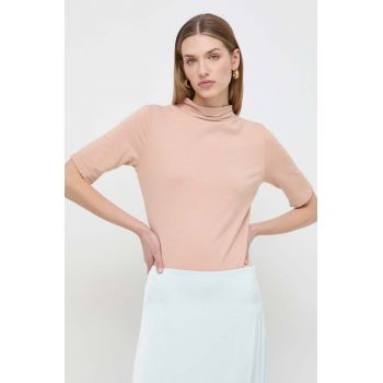 BOSS tricou femei, culoarea bej, cu turtleneck 50506810 ieftin