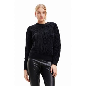 Desigual pulover femei, culoarea negru la reducere