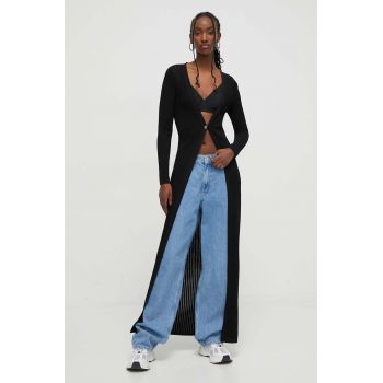 Moschino Jeans cardigan femei, culoarea negru, light de firma original