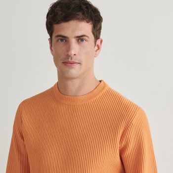 Reserved - Pulover din tricot striat - Oranj