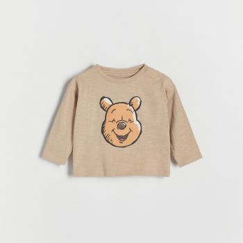 Reserved - Tricou Winnie the Pooh, cu mânecă lungă - Bej