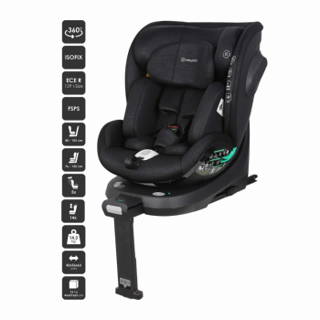 Scaun auto rotativ BabyGo Prime 360 40-150 cm certificat R129 Black de firma original