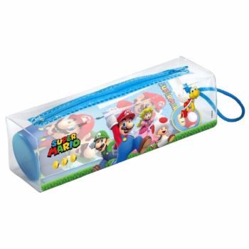 Set pahar pasta de dinti periuta si etui pentru ingrijire dentara Super Mario pentru copii