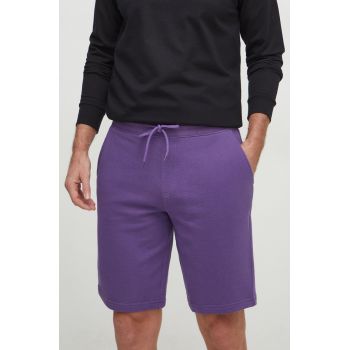 United Colors of Benetton pantaloni scurti din bumbac culoarea violet ieftini