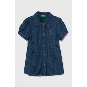 United Colors of Benetton rochie din denim pentru copii mini, evazati