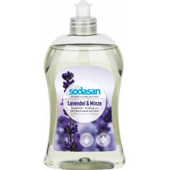 Detergent vase lichid Sodasan bio lavanda si menta 500 ml