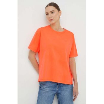 American Vintage tricou din bumbac femei, culoarea portocaliu de firma original