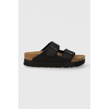 Birkenstock papuci Arizona Platform Flex femei, culoarea negru, 1027395