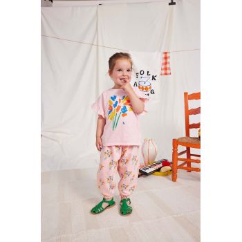 Bobo Choses tricou din bumbac pentru bebelusi culoarea roz