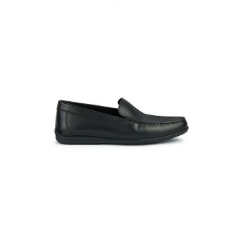 Geox mocasini de piele U ASCANIO barbati, culoarea negru, U450WB 00043 C9999