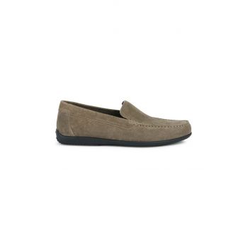 Geox mocasini din piele intoarsa U ASCANIO barbati, culoarea gri, U450WB 00022 C1018 de firma originali