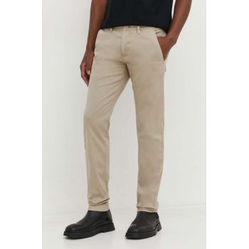 Marc O'Polo pantaloni barbati, culoarea albastru marin, cu fason chinos