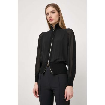 Marella bluza femei, culoarea negru, neted