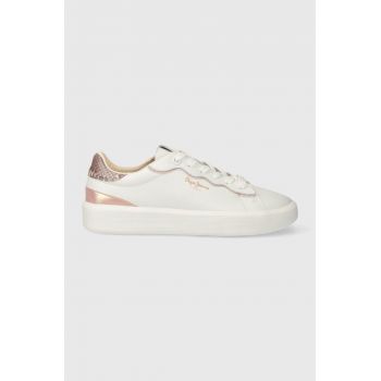 Pepe Jeans sneakers din piele PLS00006 culoarea alb, DOBBIE SEAL