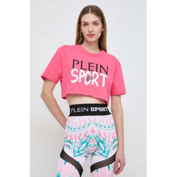 PLEIN SPORT tricou din bumbac femei, culoarea roz