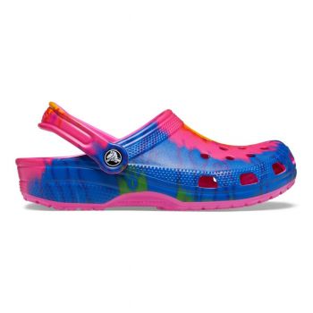 Saboti Crocs Classic Tie-Dye Graphic Clog Roz - Electric Pink/Multi