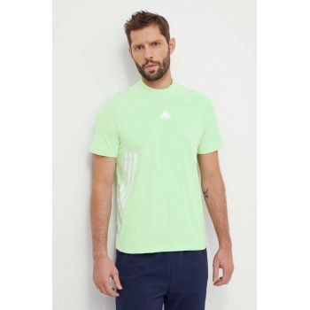 adidas tricou din bumbac bărbați, culoarea verde, cu imprimeu IX5193 ieftin