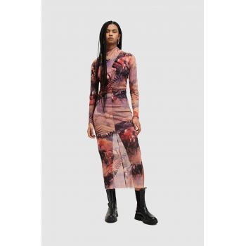 AllSaints rochie TIA COLCA midi, mulata