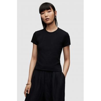 AllSaints tricou din bumbac STEVIE femei, culoarea negru