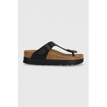 Birkenstock șlapi Gizeh Platform Flex femei, culoarea negru, cu platforma, 1027367