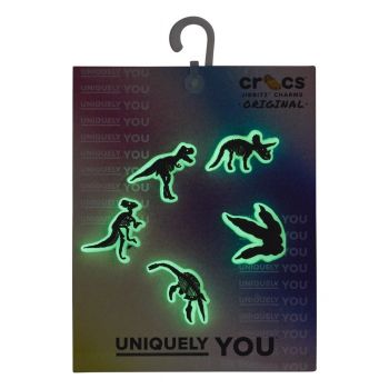 Jibbitz Crocs Glow In The Dark Dino 5 Pack