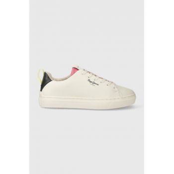 Pepe Jeans sneakers din piele PLS00005 culoarea alb, CAMDEN ACTION W