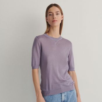 Reserved - Bluză din fibre Lyocell - Violet