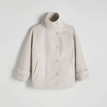 Reserved - Jachetă cu guler înalt - Bej