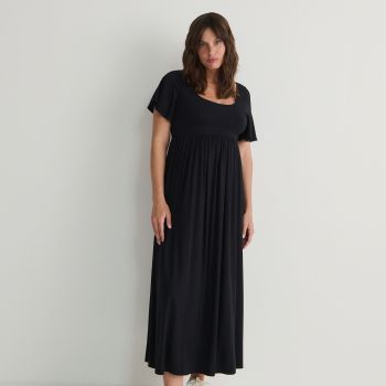 Reserved - Rochie midi din tricot - Negru