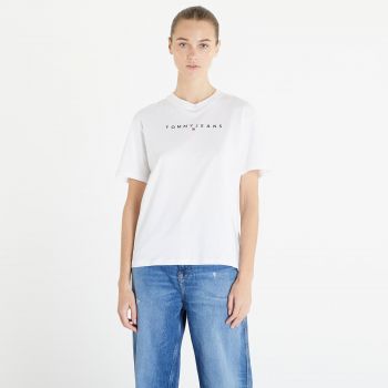 Tommy Jeans Relaxed New Linear Short Sleeve Tee White la reducere