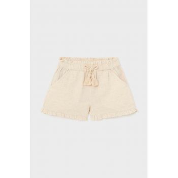 Mayoral pantaloni scurti bebe culoarea bej, neted