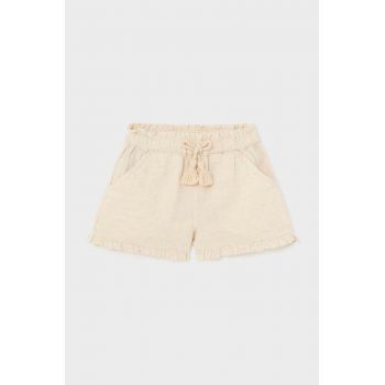 Mayoral pantaloni scurti bebe culoarea bej, neted