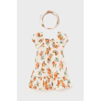 Mayoral rochie din bumbac pentru bebeluși culoarea portocaliu, mini, evazati