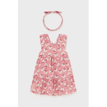 Mayoral rochie din bumbac pentru bebeluși culoarea roz, mini, evazati ieftina