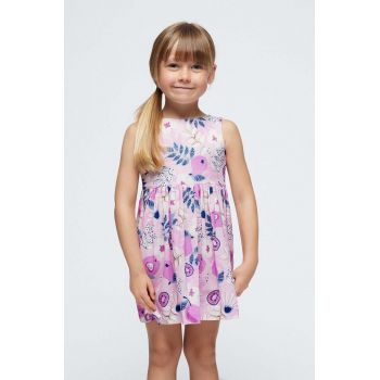 Mayoral rochie din bumbac pentru copii culoarea violet, mini, evazati