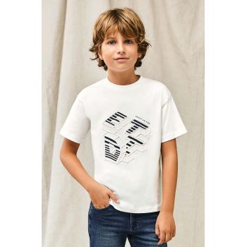 Mayoral tricou de bumbac pentru copii culoarea alb, cu imprimeu