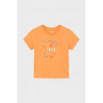 Mayoral tricou din bumbac pentru bebelusi culoarea portocaliu, modelator