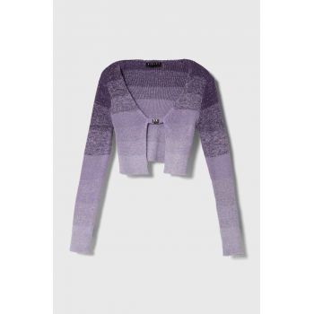 Sisley cardigan copii culoarea violet, light