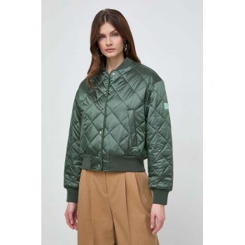 BOSS Orange geacă bomber femei, culoarea verde, de tranziție, oversize 50509257 de firma originala