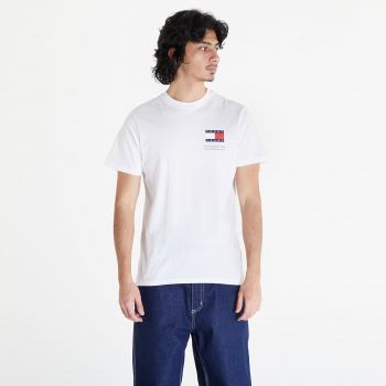 Tommy Jeans Slim Essential Flag Short Sleeve Tee White la reducere