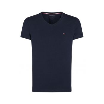 Tricou extra slim fit cu decolteu in V