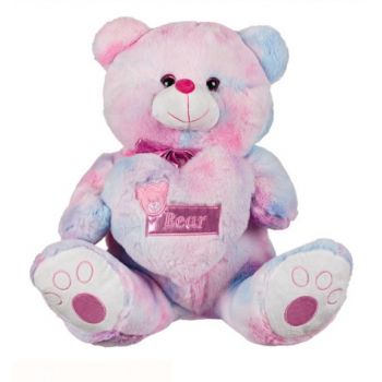 Jucarie din plus My Bear roz cu inima, 45 cm, AMA