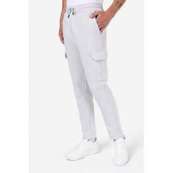 Pantaloni de trening cargo cu snur de ajustare in talie