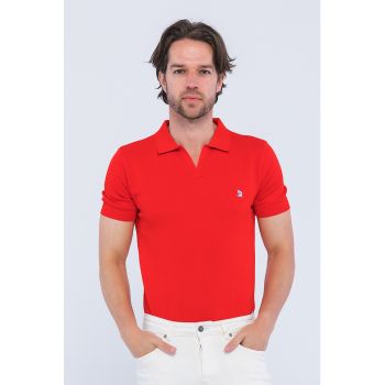 Tricou polo cu aspect texturat