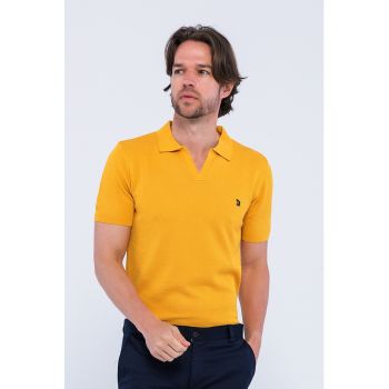 Tricou polo cu aspect texturat