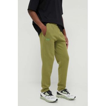American Vintage pantaloni de trening culoarea verde, neted